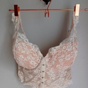 Victoria Secret corset bra 34DDD(F) White & Nude